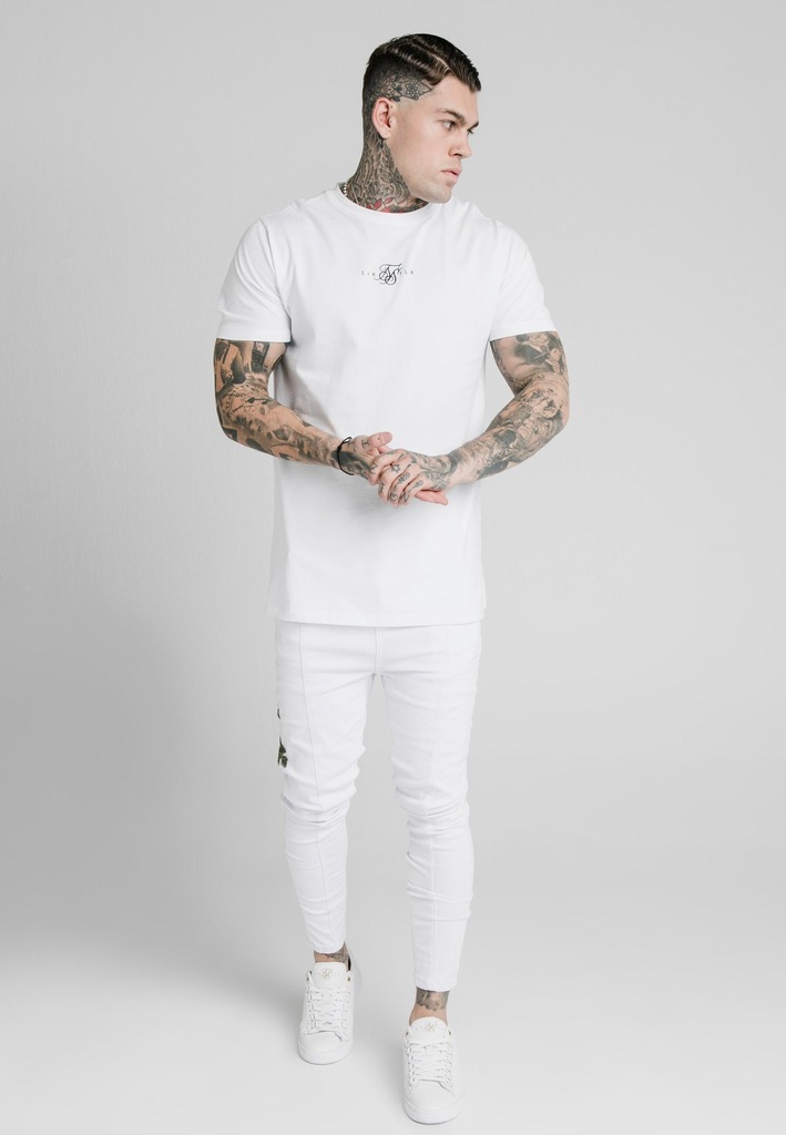 G1E509*SIKSILK SPODNIE BIAŁE JEANSOWE 38 M N01