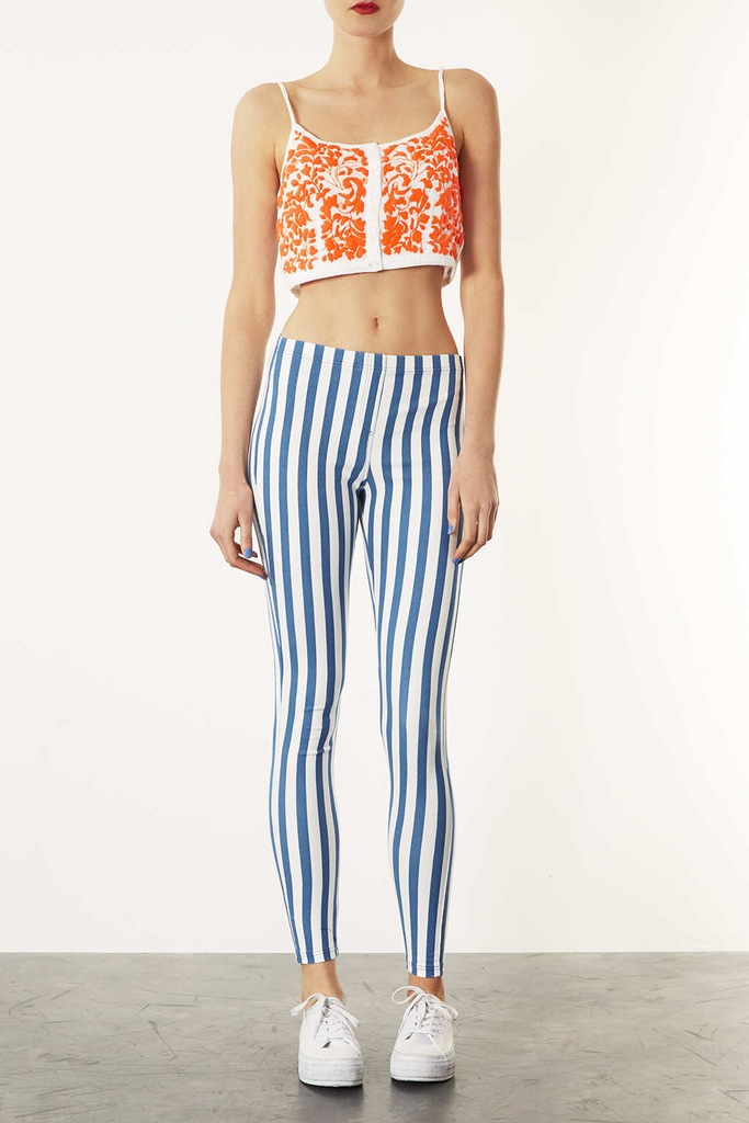 TOPSHOP legginsy PASKI STRIPE punk ROCK 36/S 34/XS