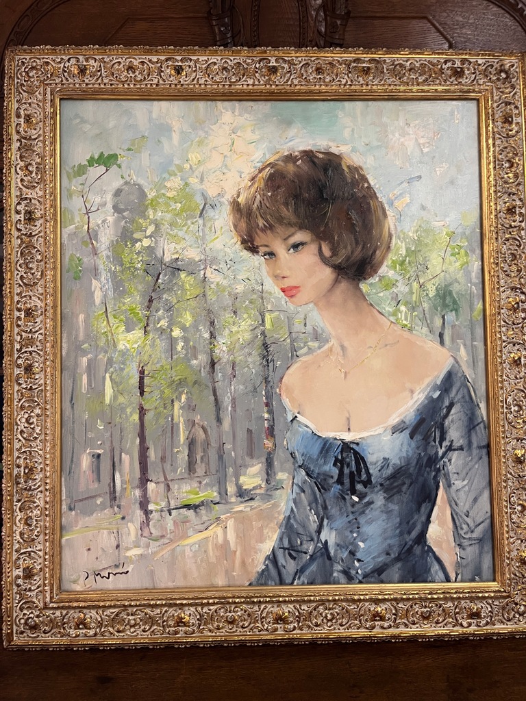 Prof. Henze-Morro Dziewczyna w parku obraz ANTYKI Domański