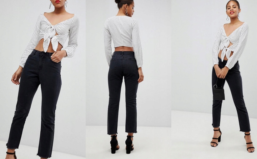 Z1E305*MISSGUIDED JEANSY DAMSKIE CZARNE 32 K01