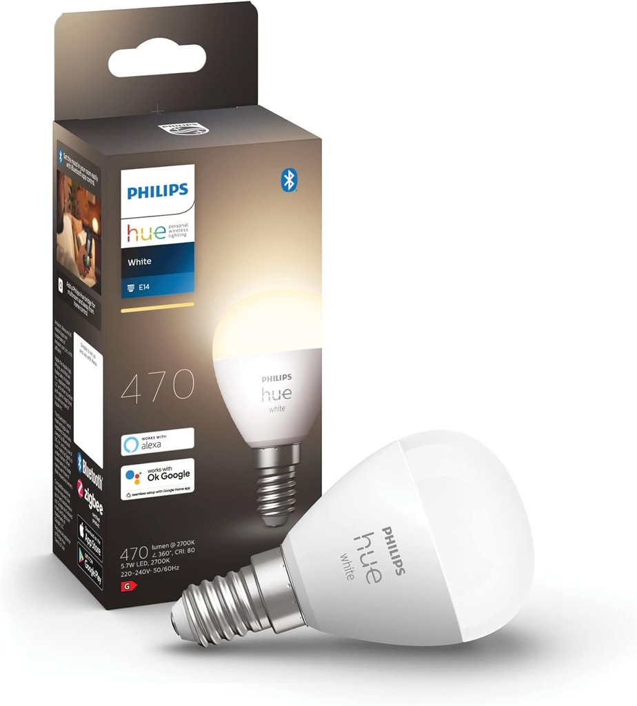 Philips Hue White E14 żyrandol pojedyncze opakowanie 470lm