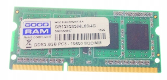 PAMIĘĆ RAM GOODRAM 4GB PC3-10600S 1333MHz 100% OK
