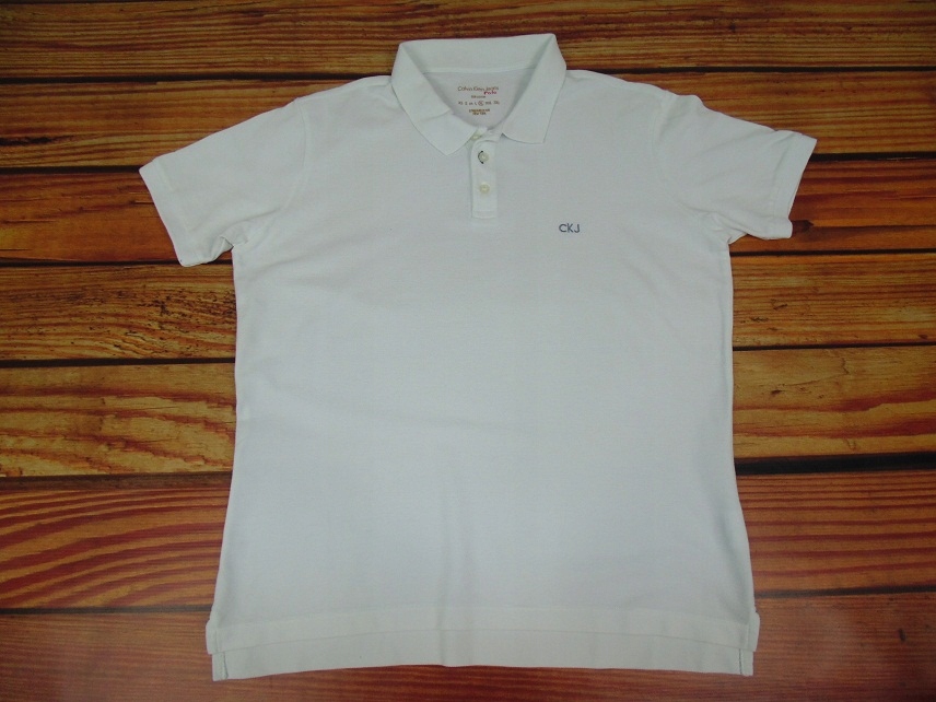 CALVIN KLEIN JEANS __ BIALA KOSZULKA POLO __ XL