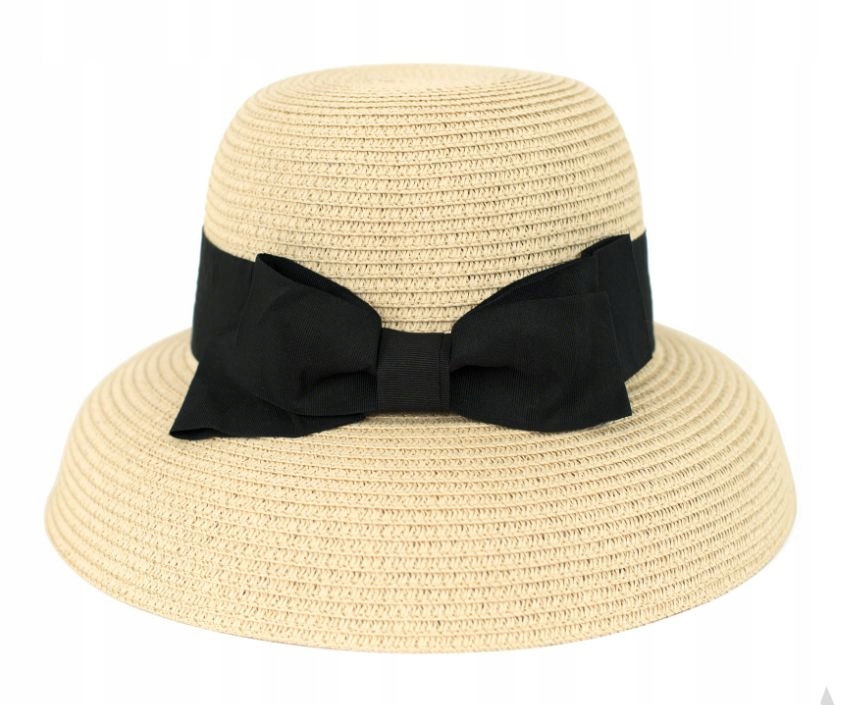 Kapelusz Damski Plażowy Słomkowy Elegancki Letni