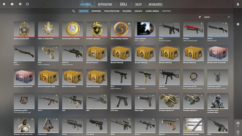 KONTO CS:GO CS2 COUNTER-STRIKE 2, 438H, PRIME, MEDALE, ŻETONY, ODZNAKI