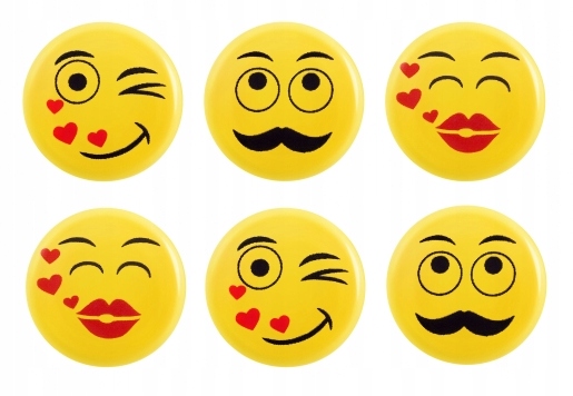 DEKORACJA CZEKOLADOWA na tort EMOTKI emoji 6 szt