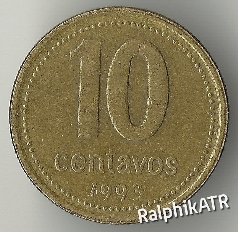 -= MONETA NR 37 - 10 CENTAVOS 1993 - ARGENTYNA =-