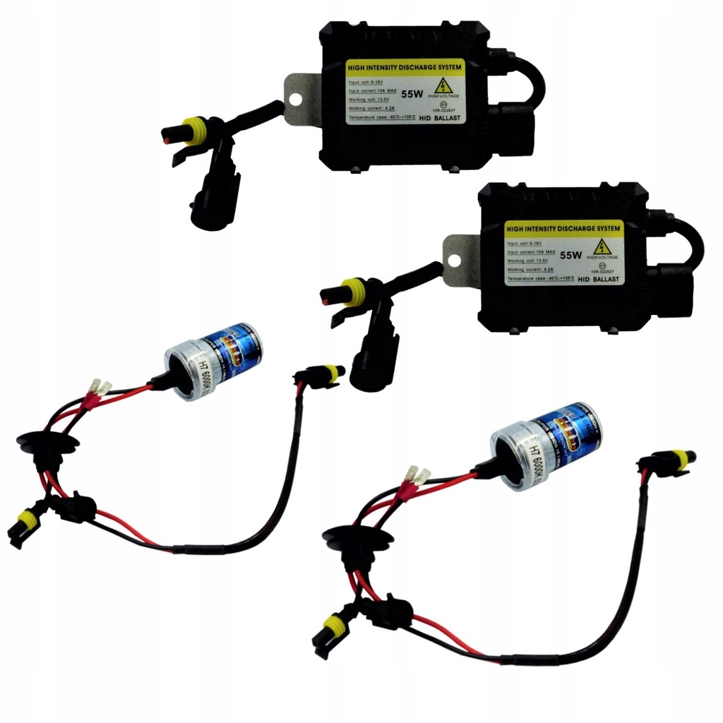 ŻARNIK 2X ŻARÓWKA HID XENON H7 55W PRZETWORNICE +