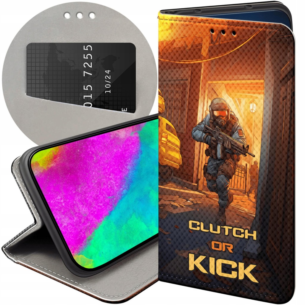 ETUI Z KLAPKĄ DO MOTOROLA ONE WZORY CS GO COUNTER-STRIKE FUTERAŁ POKROWIEC