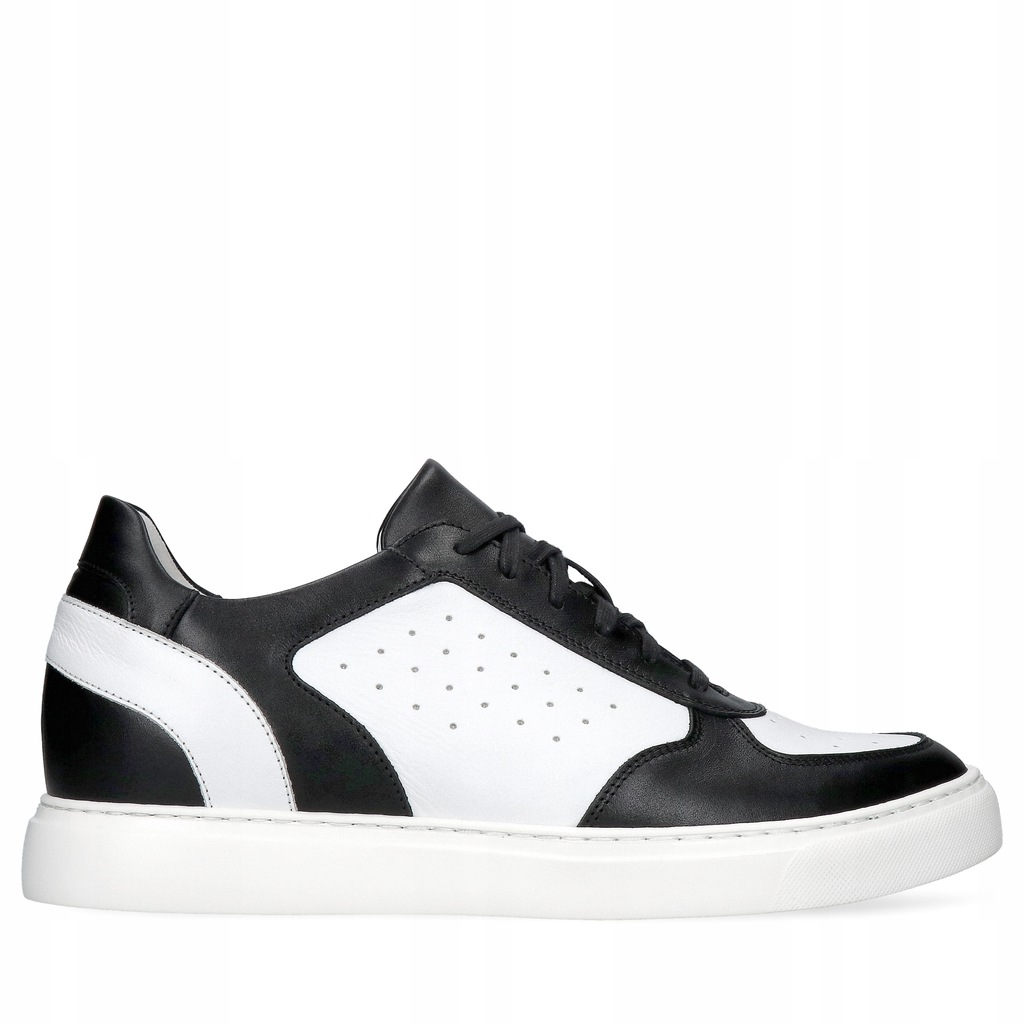 Buty podwyższające sportowe, skórzane męskie sneakersy białe, casual 38