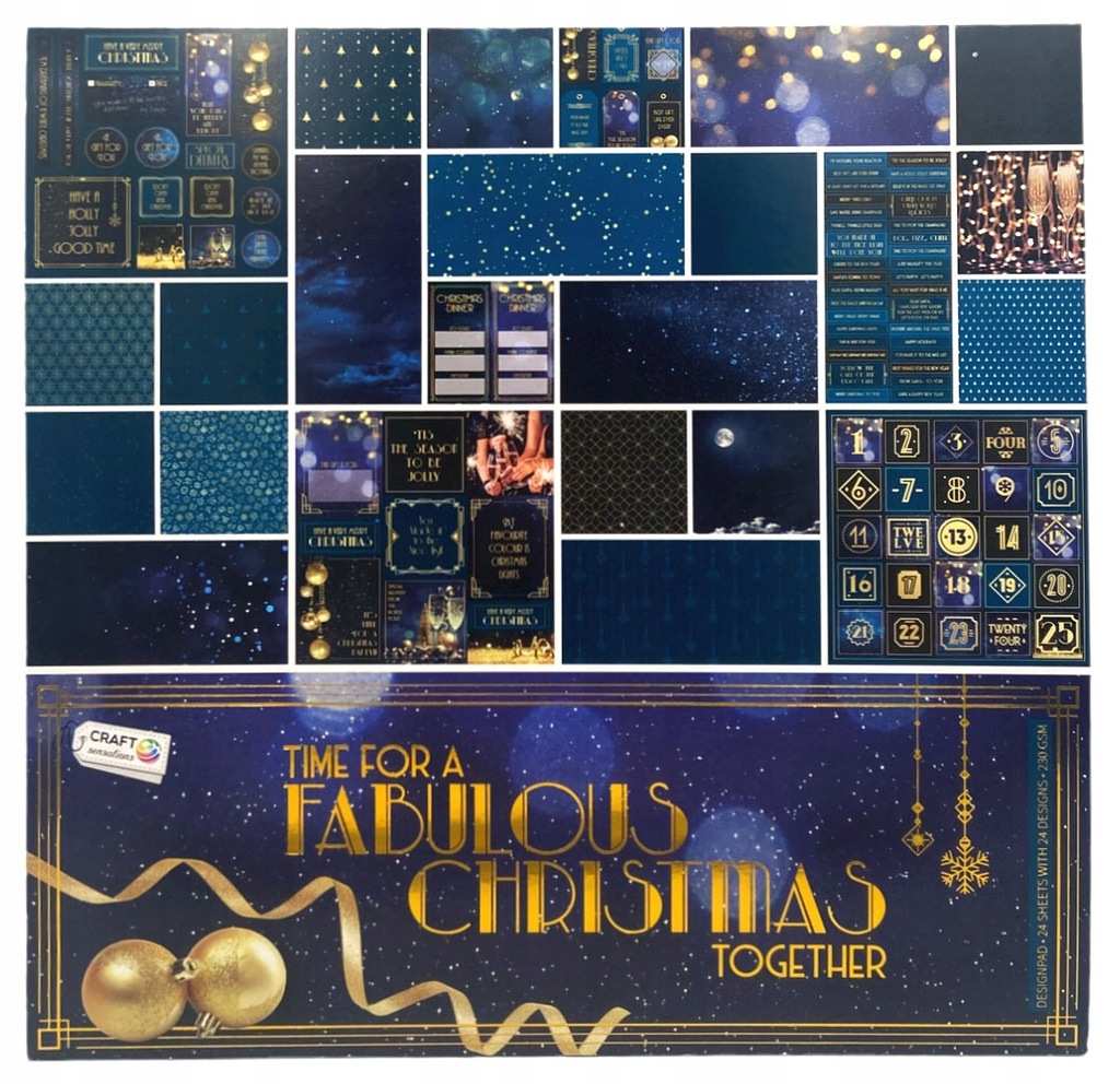 BLOK KREATYWNY ŚWIĄTECZNY ZESTAW PAPIERÓW 24ark 30