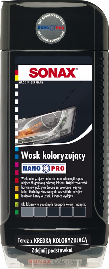 SX 296100 SONAX wosk COLOR Nano Pro czarny kredka
