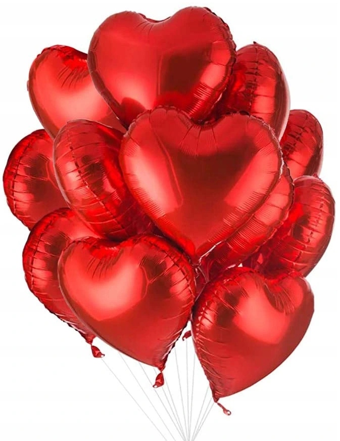 Balony Foliowe Czerwone Serce Walentynki 12szt.