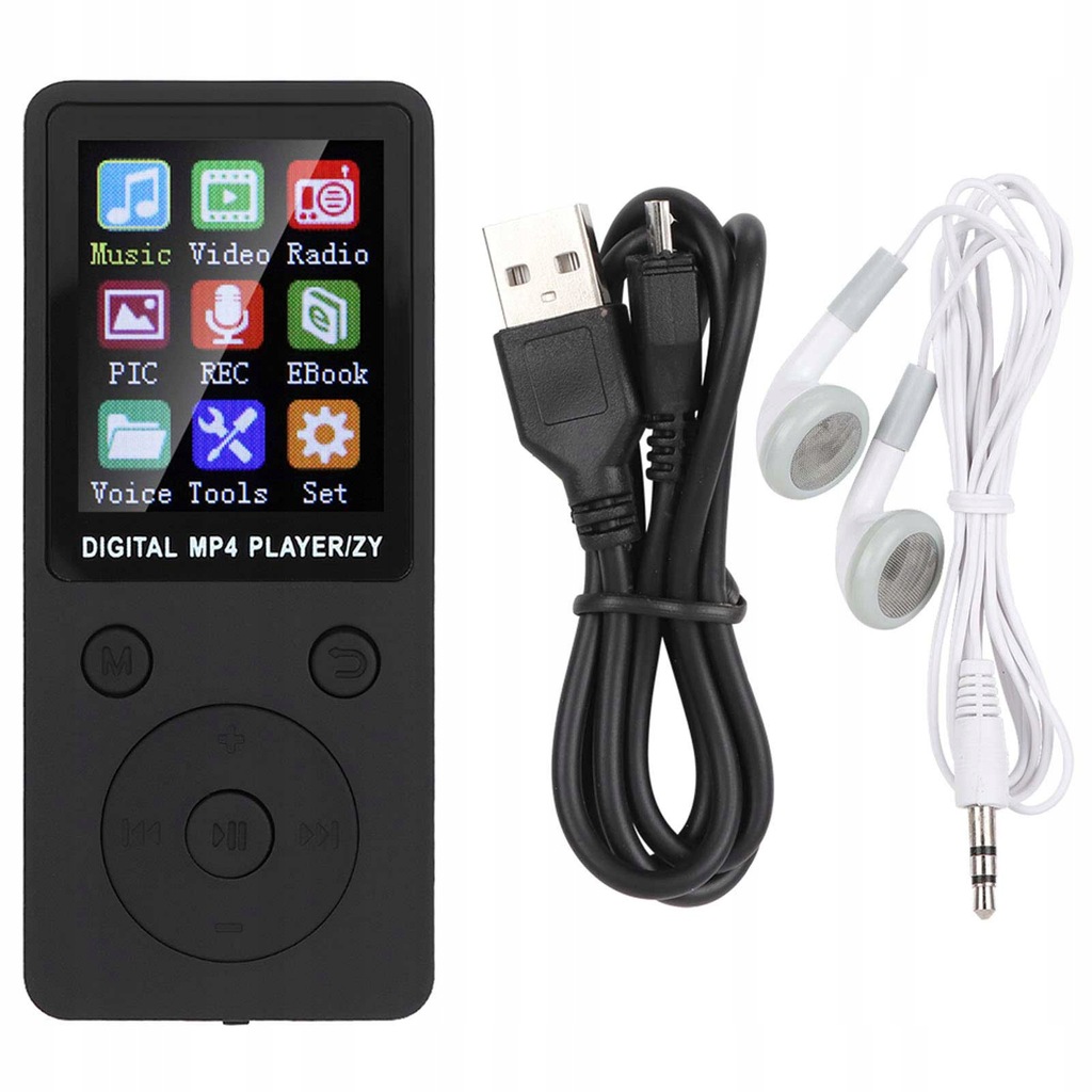 ODTWARZACZ MP3 MP4 8GB DYKTAFON CZARNY