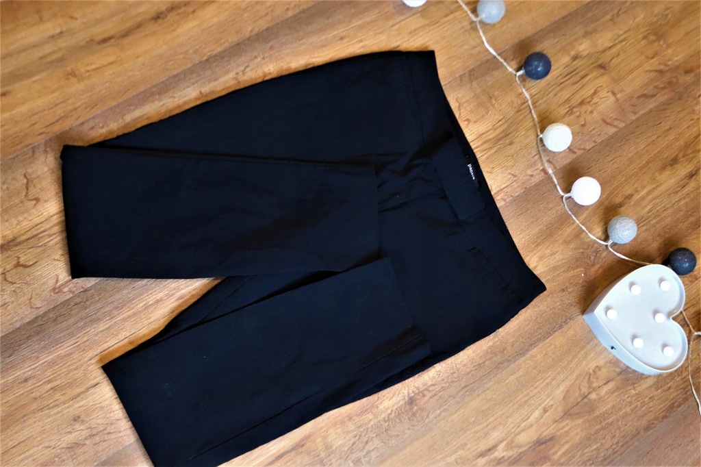 PAPAYA czarne gładkie spodnie biurowe eleganckie