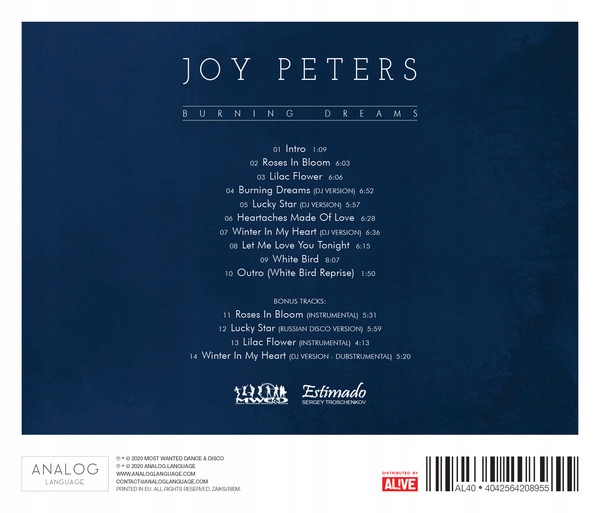 Купить Джой Питерс - Burning Dreams 2020 АЛЬБОМ CD Italo: отзывы, фото, характеристики в интерне-магазине Aredi.ru