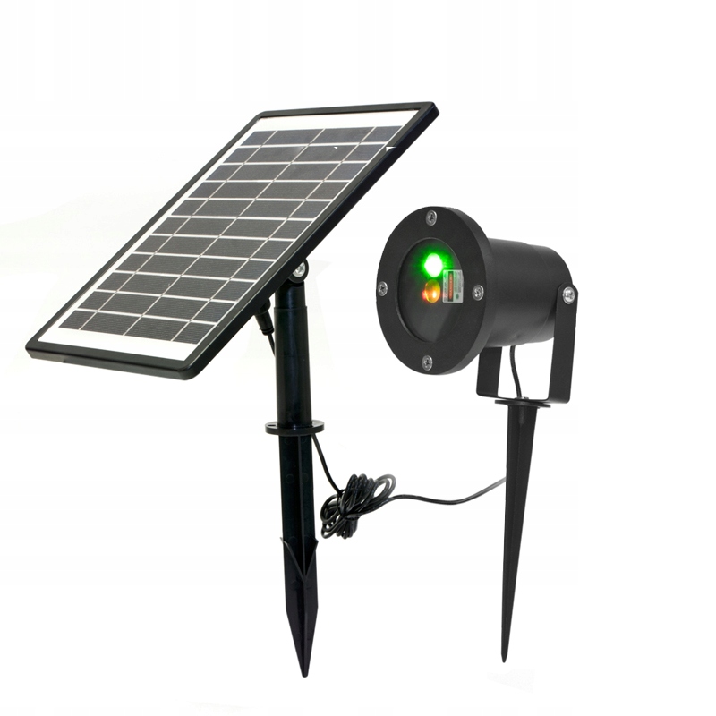 SOLARNY WODOODPORNY PROJEKTOR LASEROWY WZORY IP65