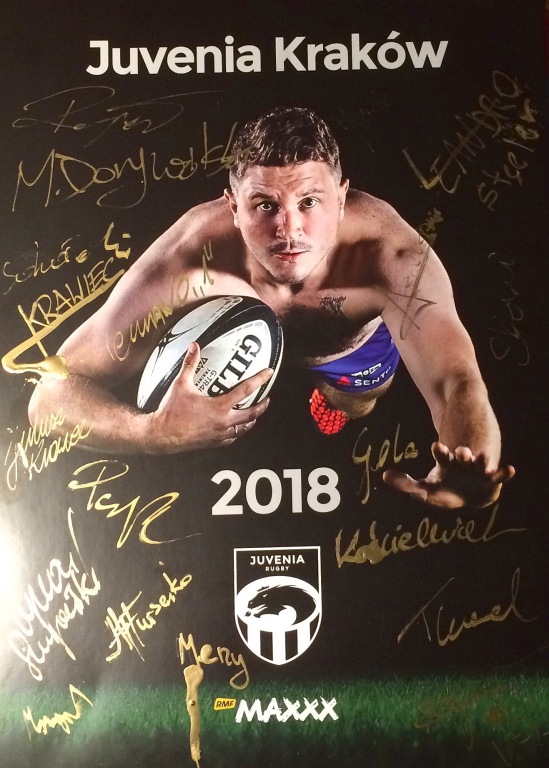 Kalendarz Juvenia Kraków Rugby Klub z autografami