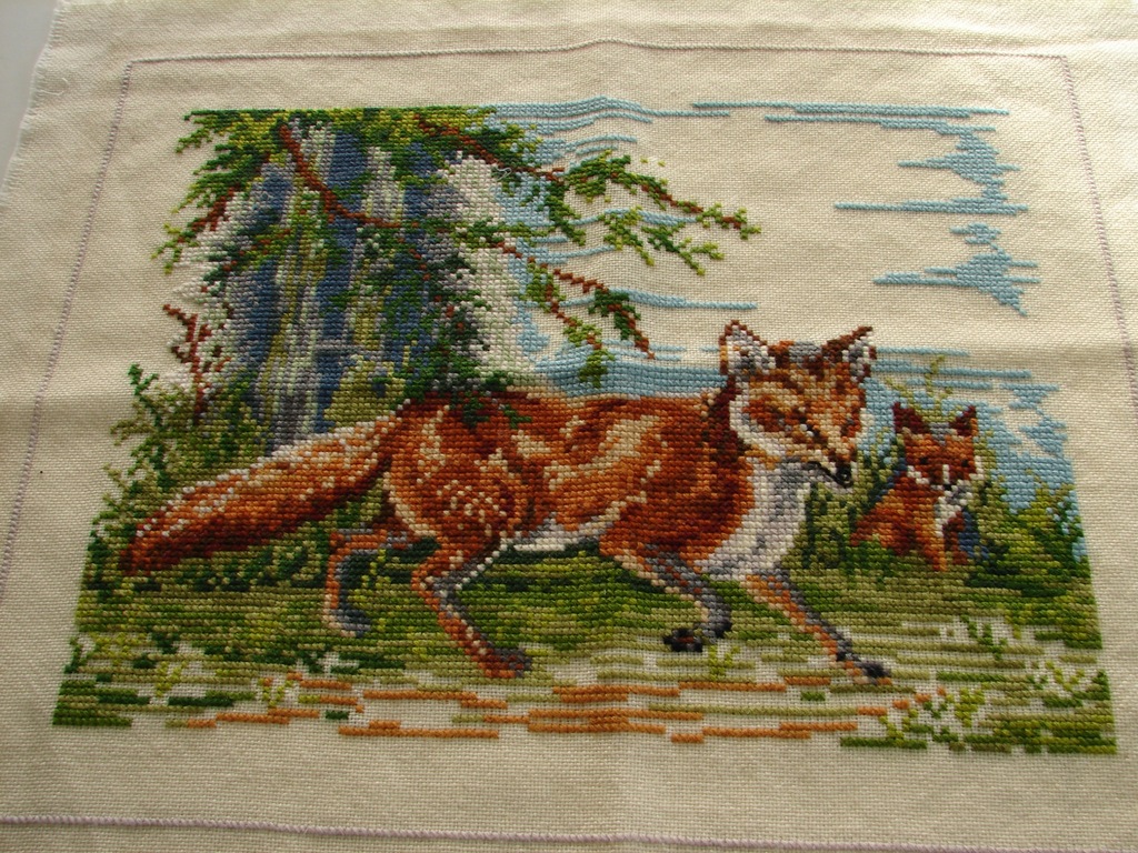 HAFT obrazek krzyżykowy retro 55 x 45 cm