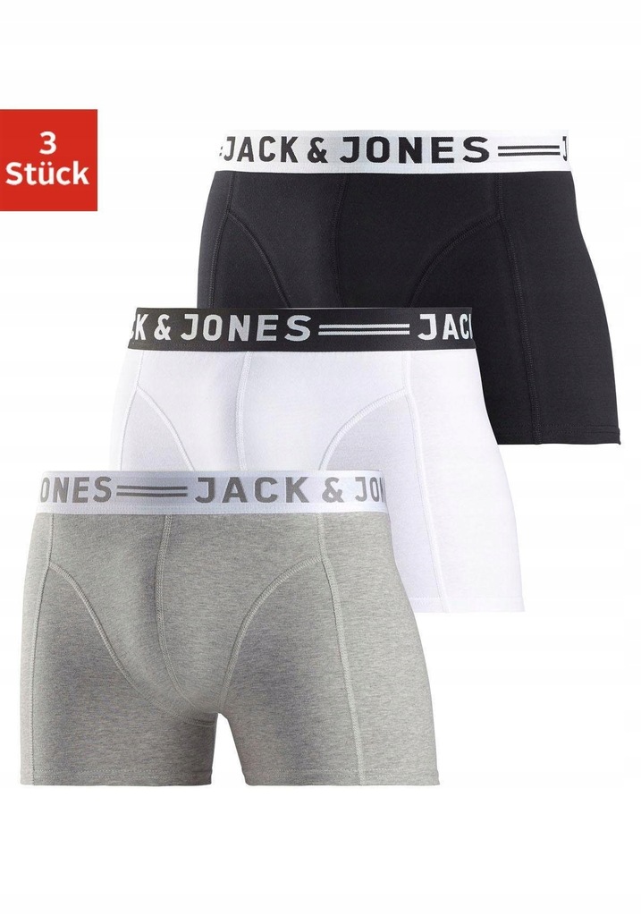 E357 Jack&Jones Bokserki ( 3 pary) r.XL