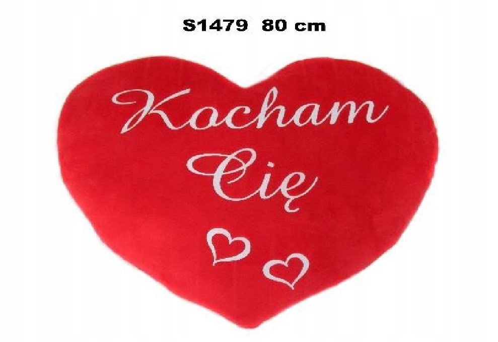 Serce pluszowe z misiem 80cm "Kocham Cię" S1479