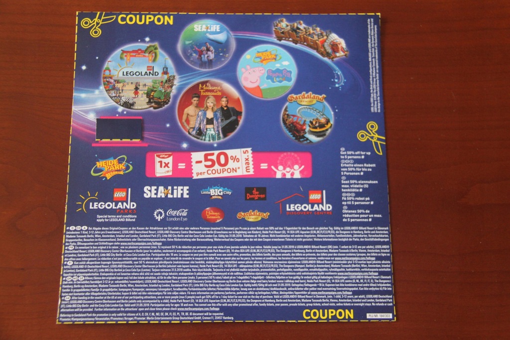 Kupon 5 za50 % Gardaland London Eye Heide Legoland