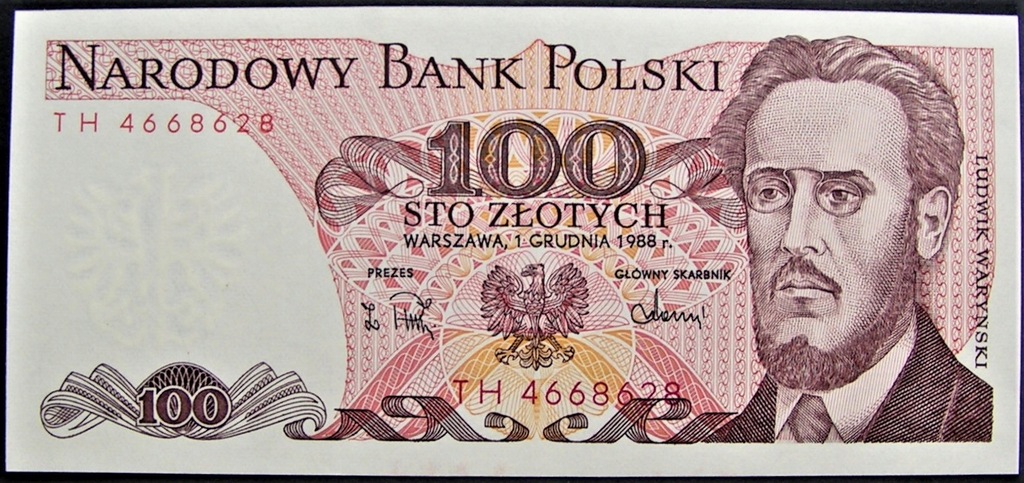 Banknot 100 zł. L.Waryński ser.-TH