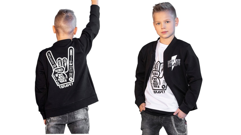 Bomberka bluza All for kids czarna rock 128 134