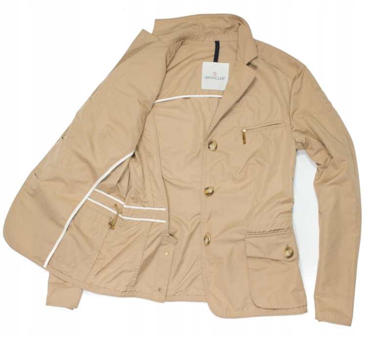 MONCLER LETNIA KURTKA GUZIKI LOGO PREMIUM SAND 44