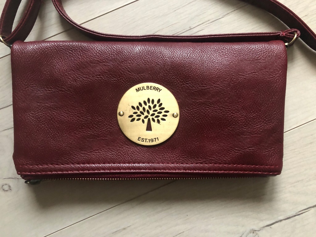 Mulberry torebka bordo skóra naturalna jak nowa
