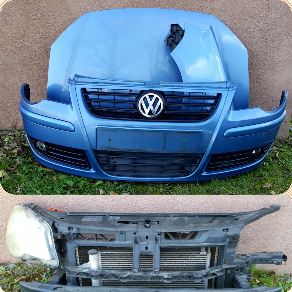 KOMPLETNY PRZÓD VW POLO 9N LA5R MASKA BŁOTNIK 8708688852