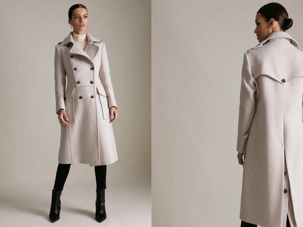 Karen Millen Płaszcz z włoskiej mieszanki wełny 44 12344782941