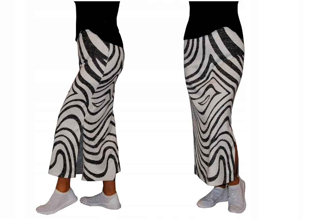 DŁUGA SEXI SPÓDNICA SPÓDNICZKA ZEBRA PLUS SIZE