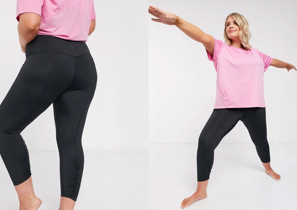 NIKE YOGA PLUS LEGGINSY Z NOGAWKĄ 3/4 XL