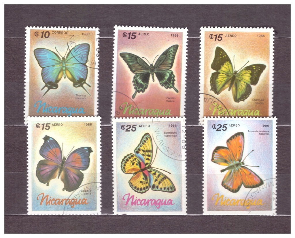 Mi 2718-2722 Nicaragua 1986 motyle