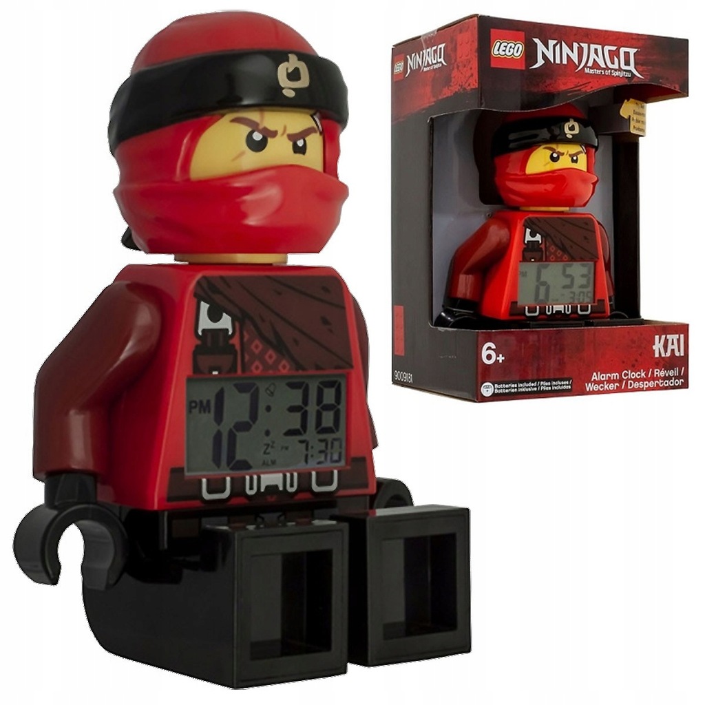 LEGO LED FIGURKA NINJAGO ZEGAR BUDZIK LCD KAI