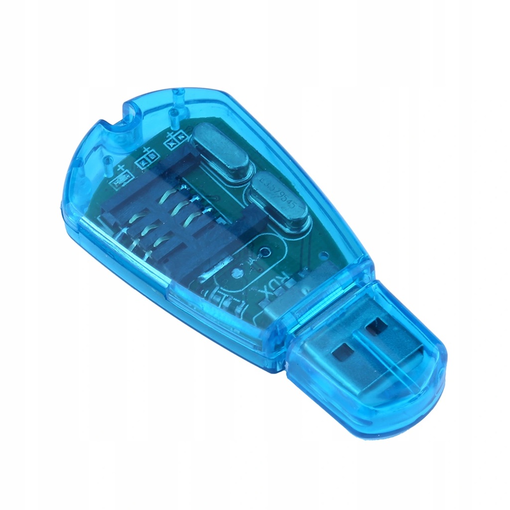 ADAPTER Czytnik kart SIM USB 2.0 przezroczysty Niebieski PRZEJŚCIÓWKA