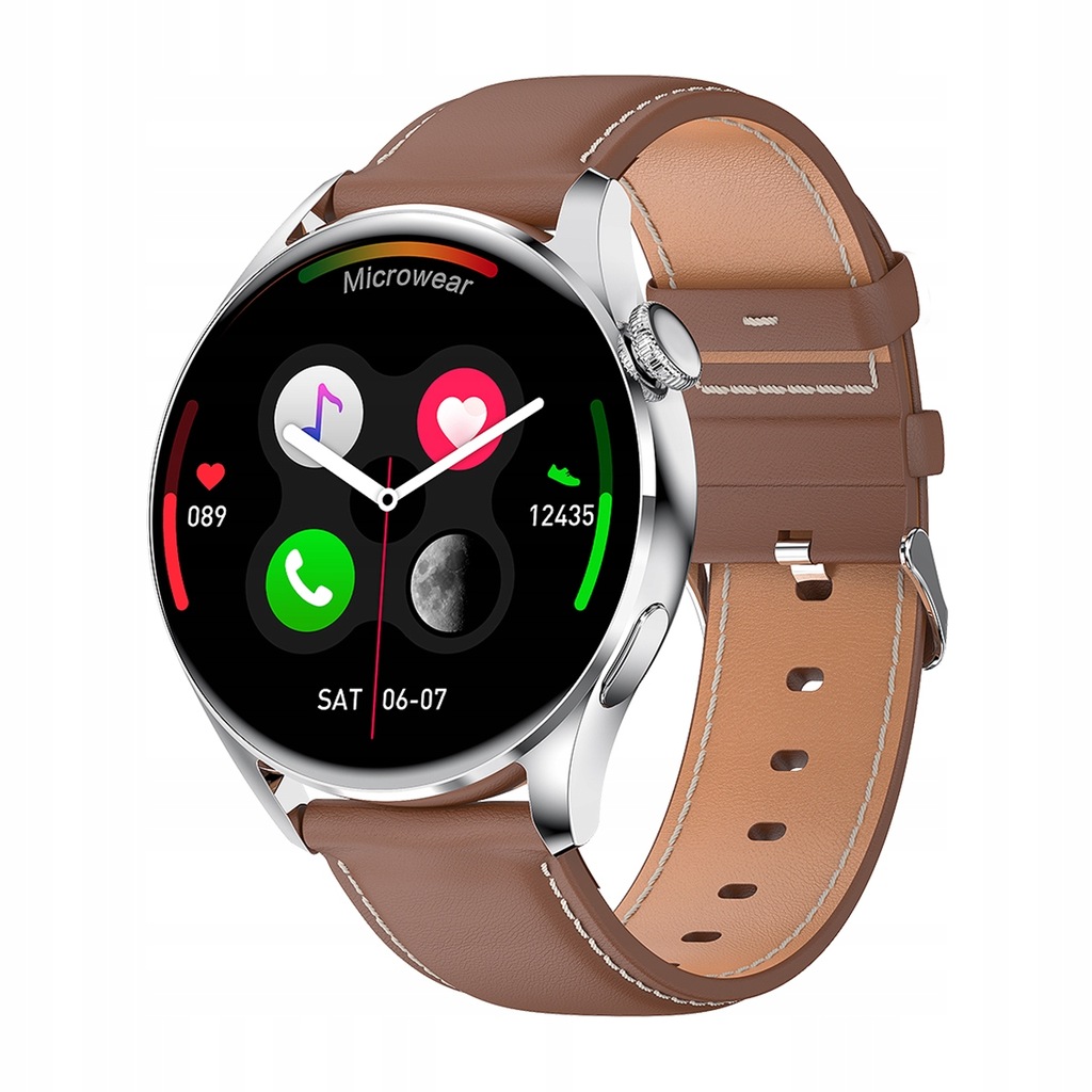 Smartwatch sportowy Wear 3 brązowy pasek Watchmark