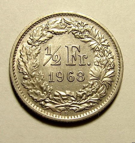 0,5 franka 1968 r. Szwajcaria
