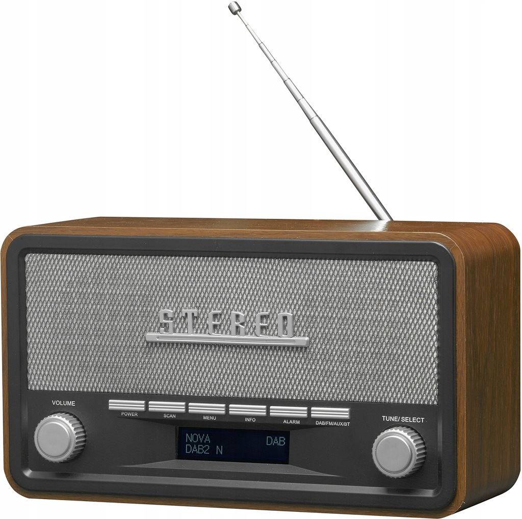 Radio sieciowo-bateryjne FM Denver DAB-18 brązowe 33D424