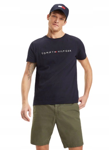 TOMMY HILFIGER GRANATOWY T-SHIRT Z LOGO__S