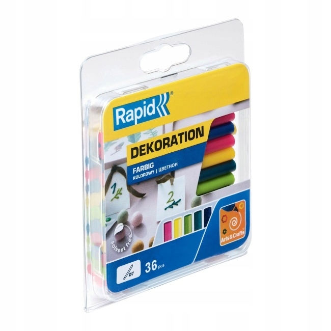 KOLOROWY KLEJ PISTOLETU NA GORĄCO RAPID 7mm 36szt