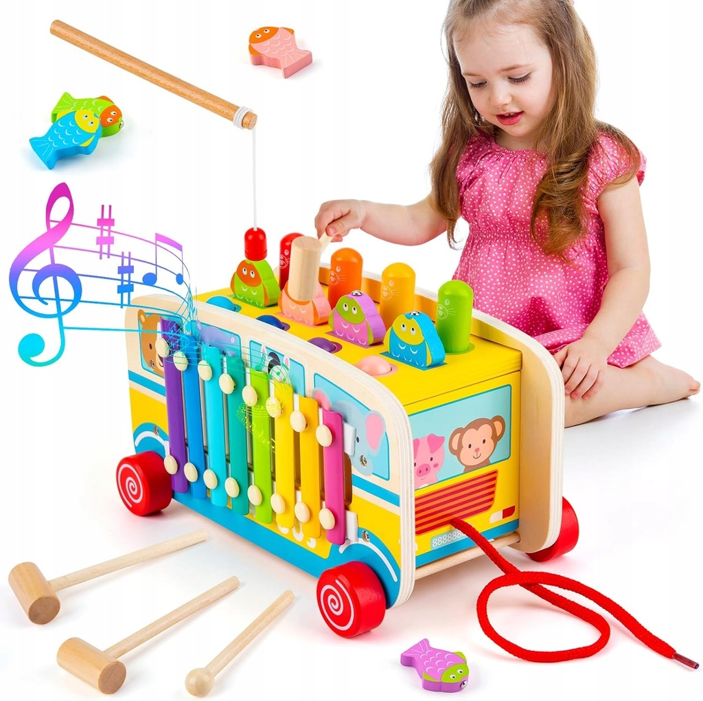 ZABAWKA EDUKACYJNA SORTER MOTORYCZNA Z DREWNA DLA DZIECI Montessori PREZENT