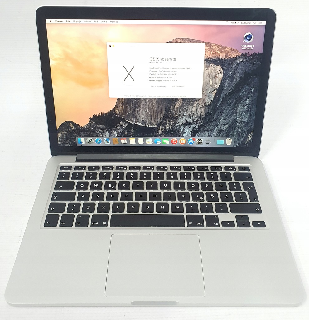 Купить APPLE MacBook PRO RETINA A1502 I5 16 ГБ 240 SSD 13 дюймов: отзывы, фото, характеристики в интерне-магазине Aredi.ru