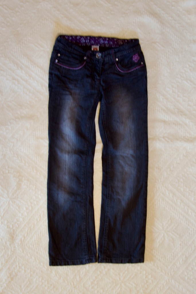 Spodnie jeansowe zimowe ocieplane r.140cm/9-10lat