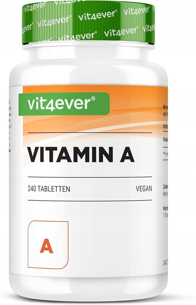 WITAMINA A 10000 IU (3000 mcg) 240 TABLETEK OCTAN RETINYLU DUŻA DAWKA WEGE