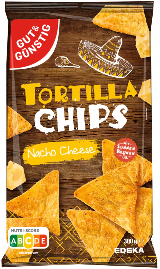 Tortilla chipsy nacho ser. DUŻA PAKA AŻ 300g z Niemiec