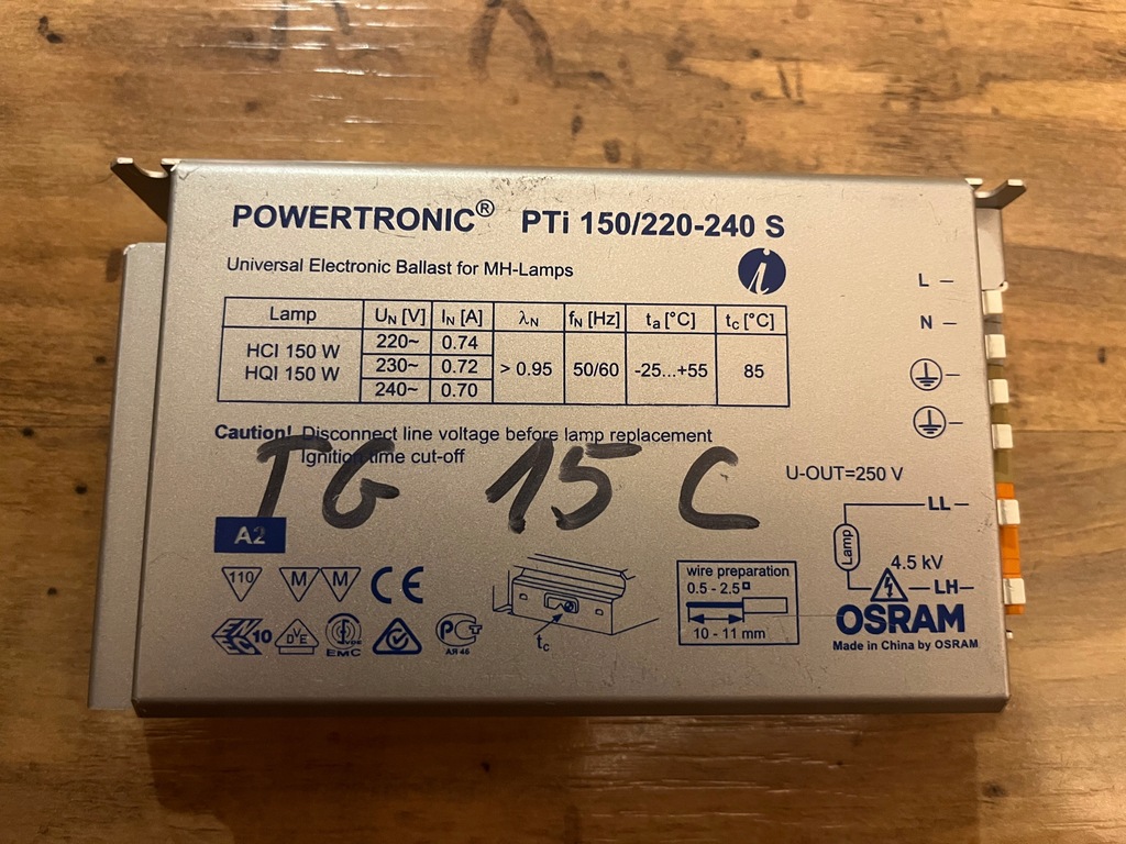 Statecznik HQI 150 W OSRAM PTi 150 220-240 SREBRNY