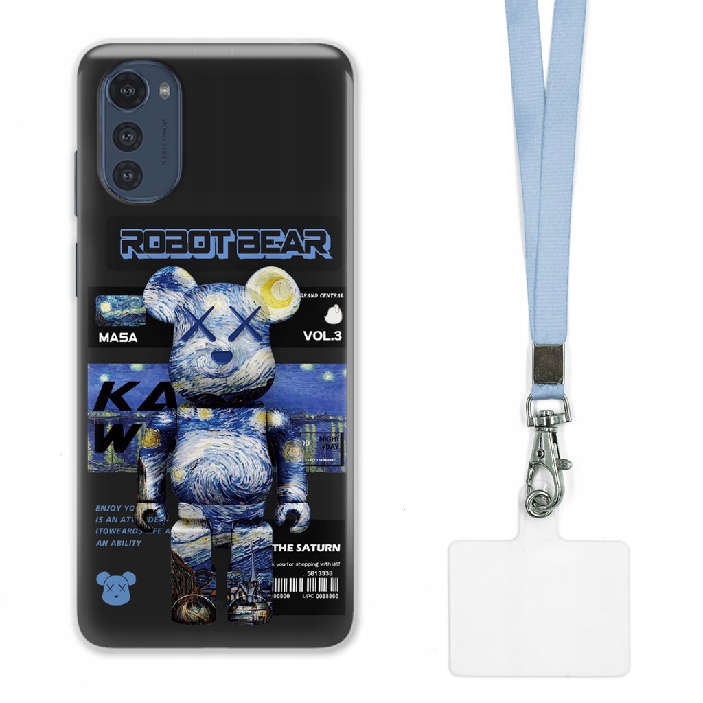 ETUI DO MOTOROLA E32s CASE + SMYCZ SZARA KAWS DLA NASTOLATKÓW MIX WZORY