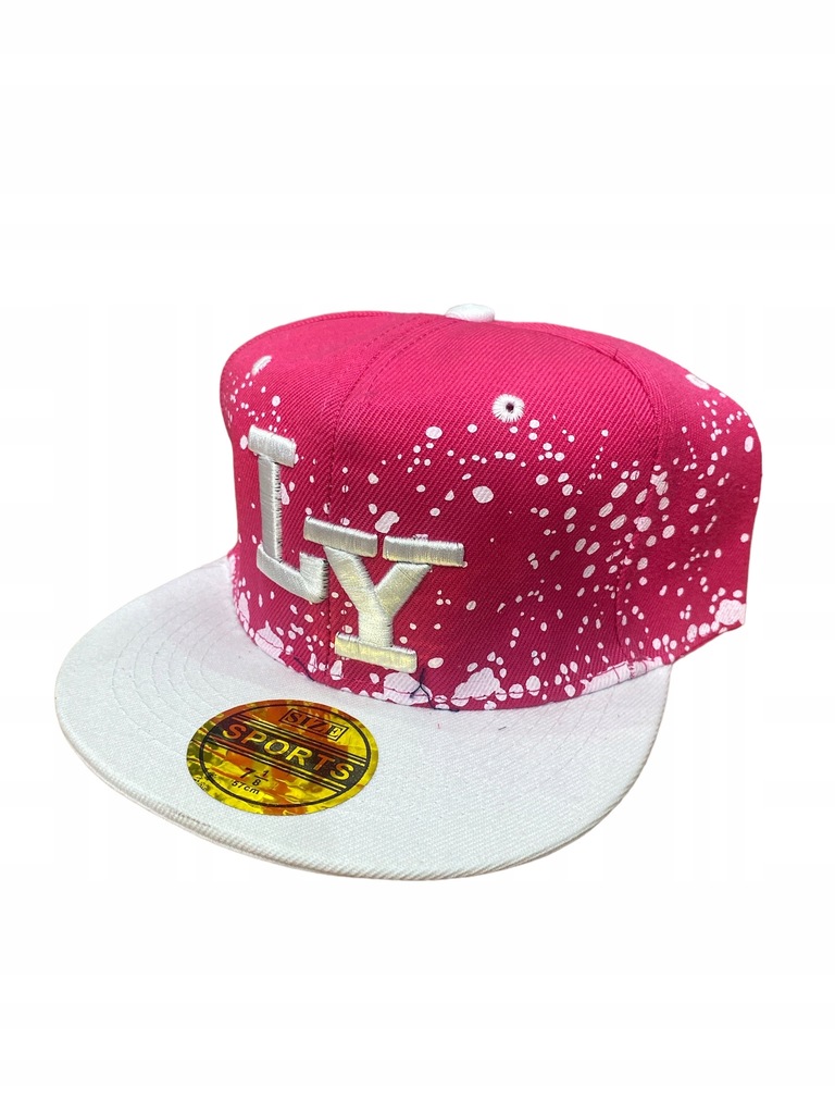 Czapka z daszkiem FULL CAP różowo-biała